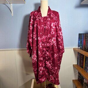 Secret Treasures 3X Bright Pinky Red Floral Summer Nightgown Robe Set (Flawed)